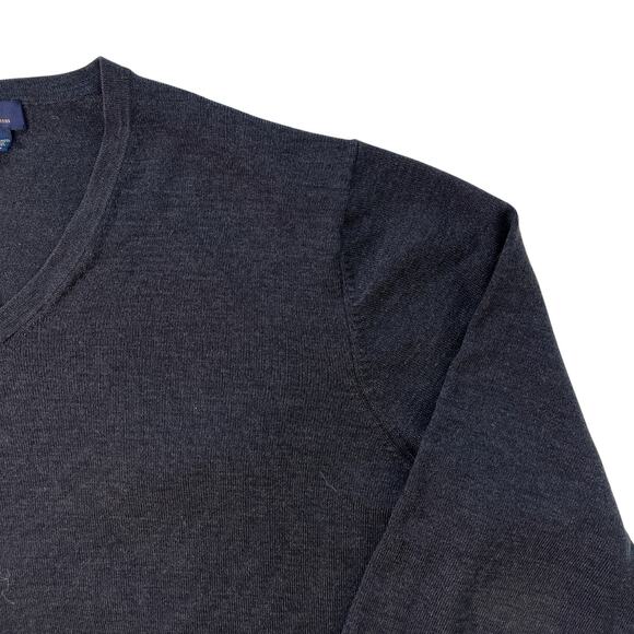 SKU1-3 BROOKS BROTHERS 346 Men's Sweater V-Neck Stretch Merino Wool Grey XL - Picture 3 of 7